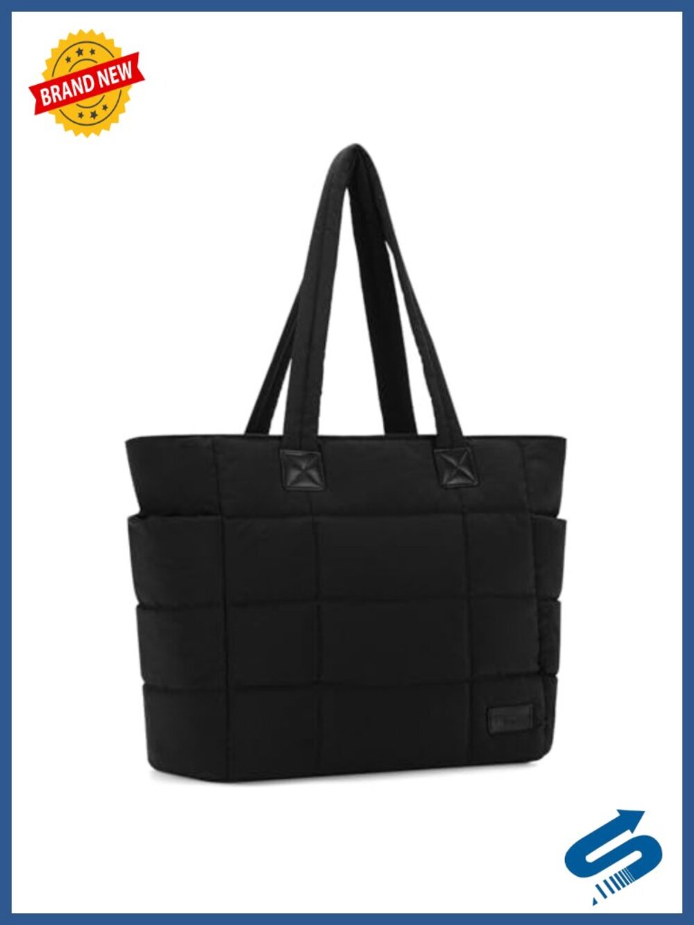 VASCHY Lightweight Quilted Puffer Tote Bag with Zipper for Work Travel Gym